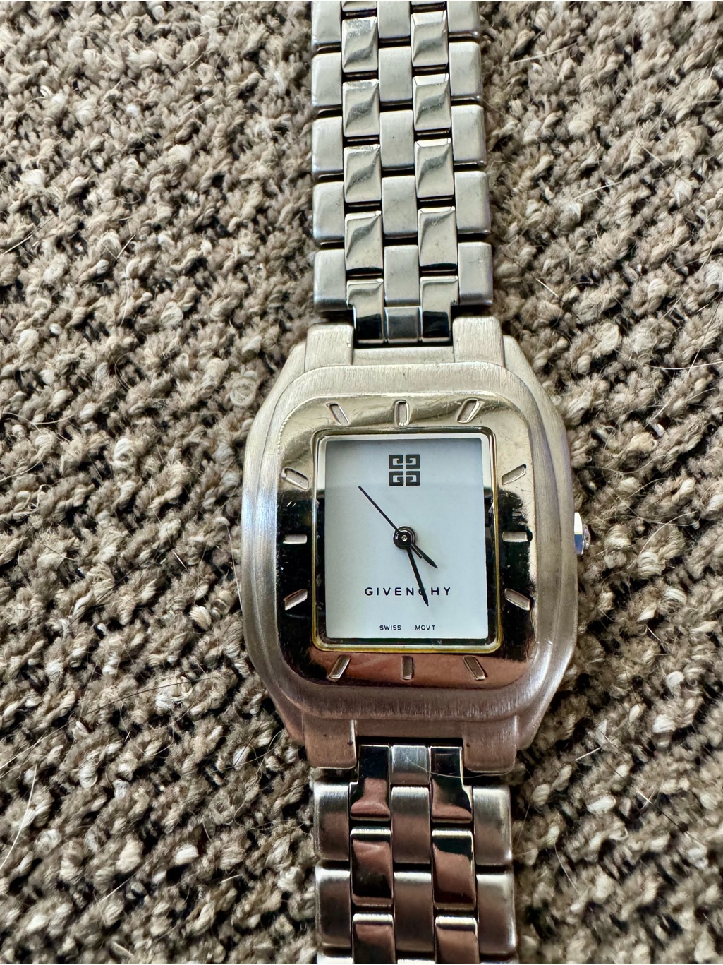 Givenchy SilverTone Stainless Steel Bracelet Watch  White Dial